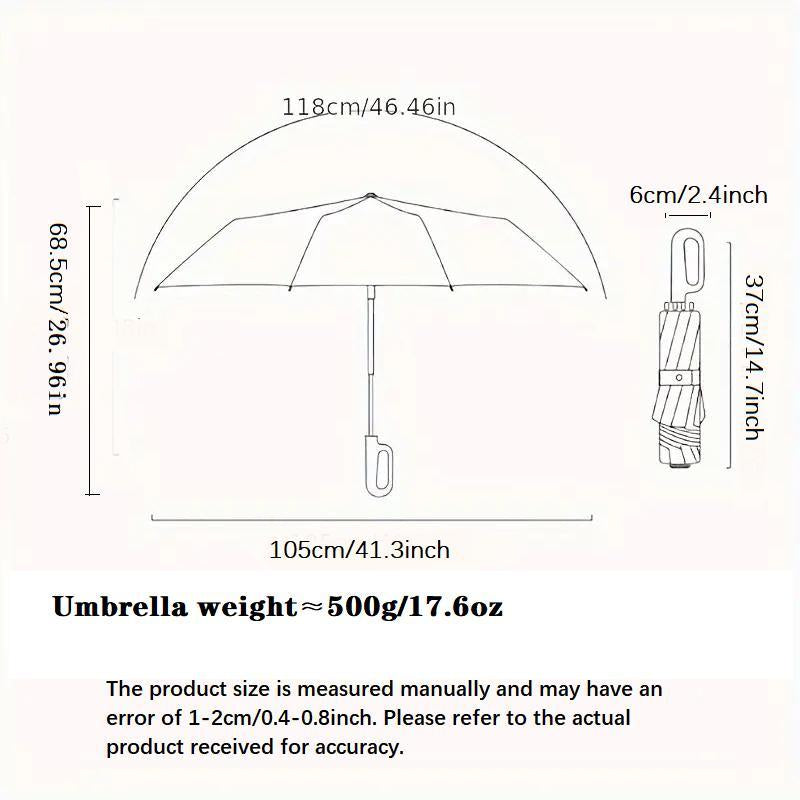 Foldable Rainproof Automatic Umbrella, 1 Count Ring Buckle Windproof Rainproof Reinforced Umbrella, Innovative Sun-Protection Folding Umbrella for Women, Pocket Umbrella, Suitable for Rainy Days Outdoor Travel, Innovative Household Items