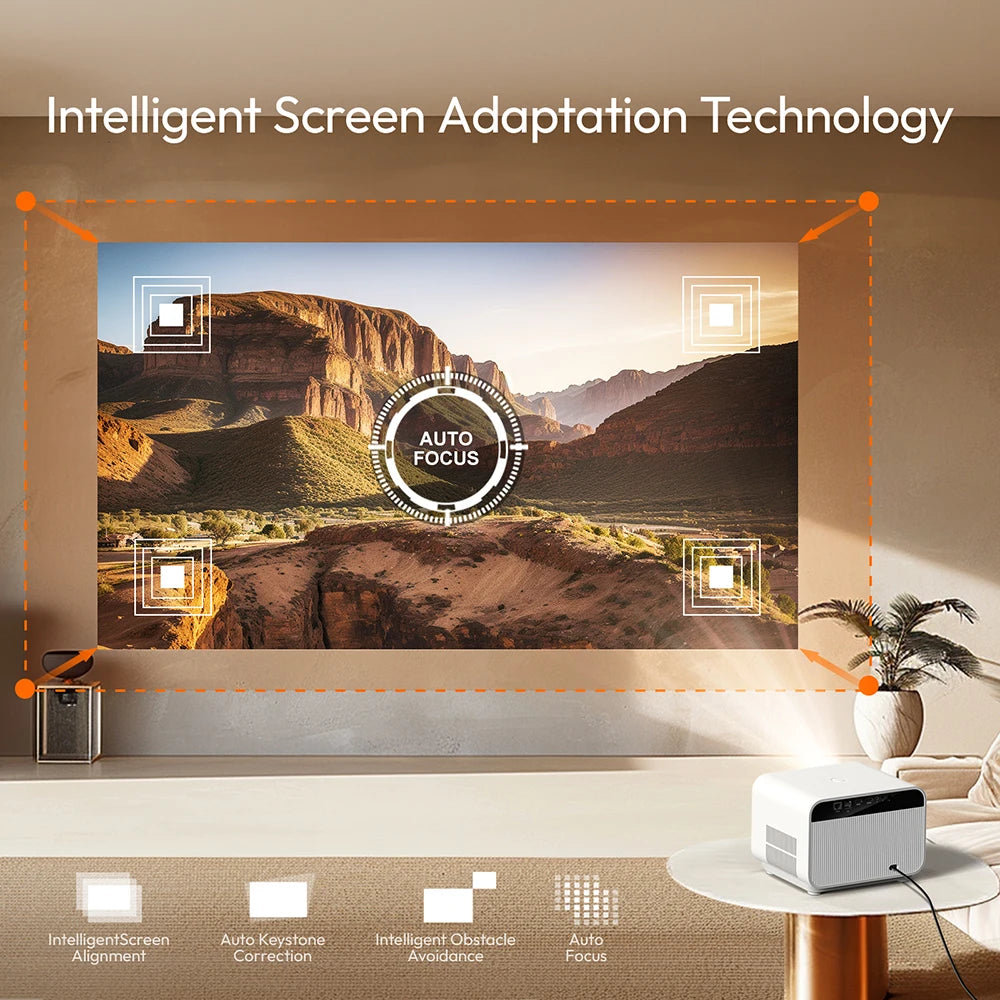 BYINTEK Love U12 - Android Projektor, Full HD 1080p, 800 ANSI Lumen och Auto-Fokus-2