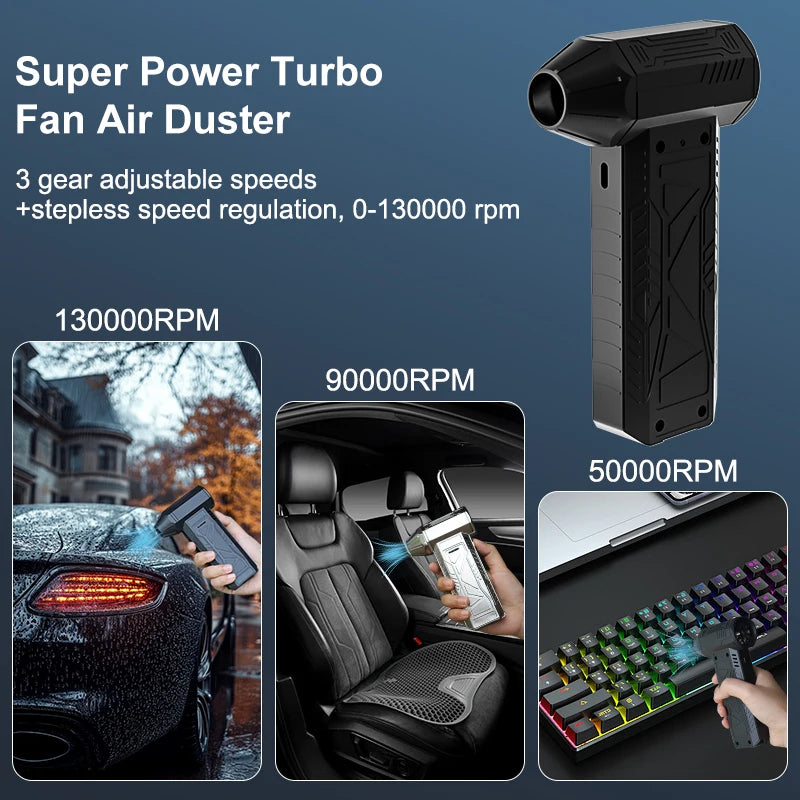 Wholesale 130000 RPM Air Duster Mini Turbo Jet Fan Mini Handheld Portable Powerful Blower for Home and Car Cleaning-1