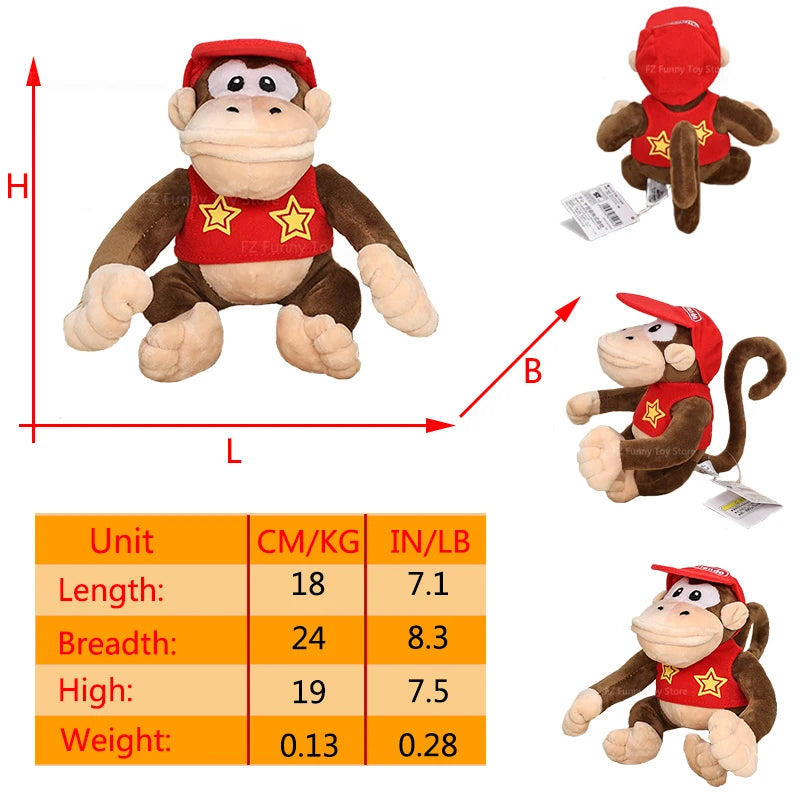 Gosedjur – Diddy Kong mjukis | Söt och mjuk Diddy Kong-figur – perfekt som present, lekkompis eller julklapp.