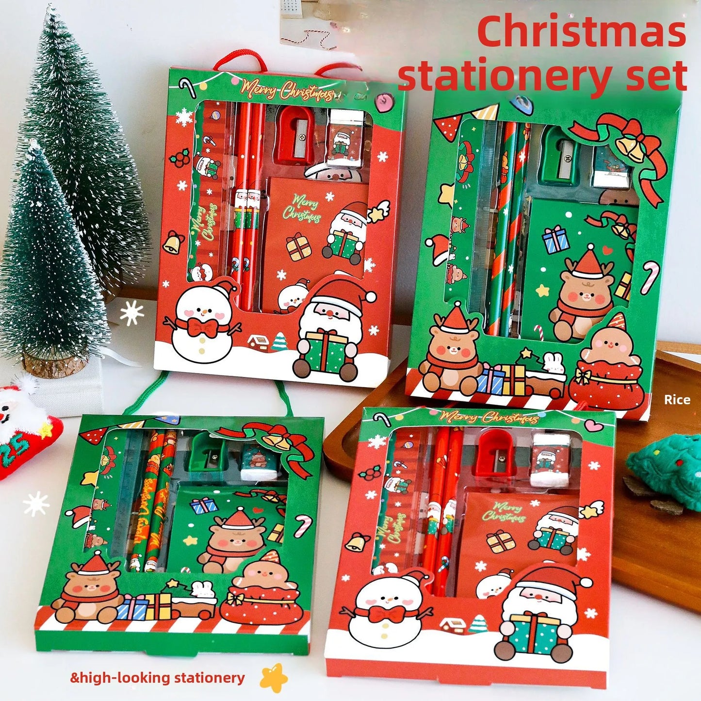 Juligt penn- & gåvoset (10 delar) | Flera skriv- & pysselset i fint jultema — perfekt för skola, paket eller julklapp🎄