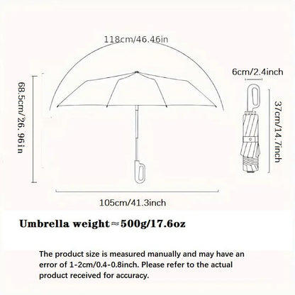 Foldable Rainproof Automatic Umbrella, 1 Count Ring Buckle Windproof Rainproof Reinforced Umbrella, Innovative Sun-Protection Folding Umbrella for Women, Pocket Umbrella, Suitable for Rainy Days Outdoor Travel, Innovative Household Items