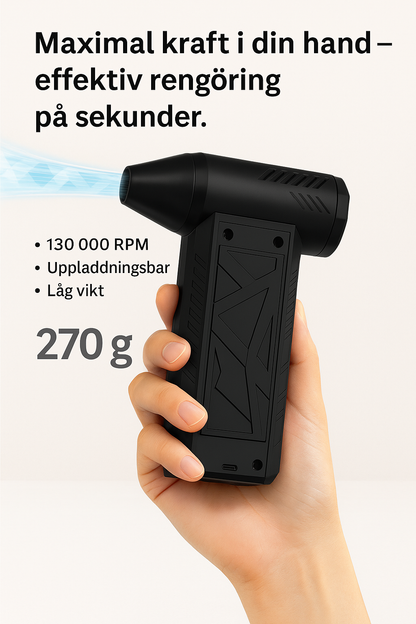 Mini Turbo Jet Fläkt - Kraftfull handhållen rengöring av hem & bil