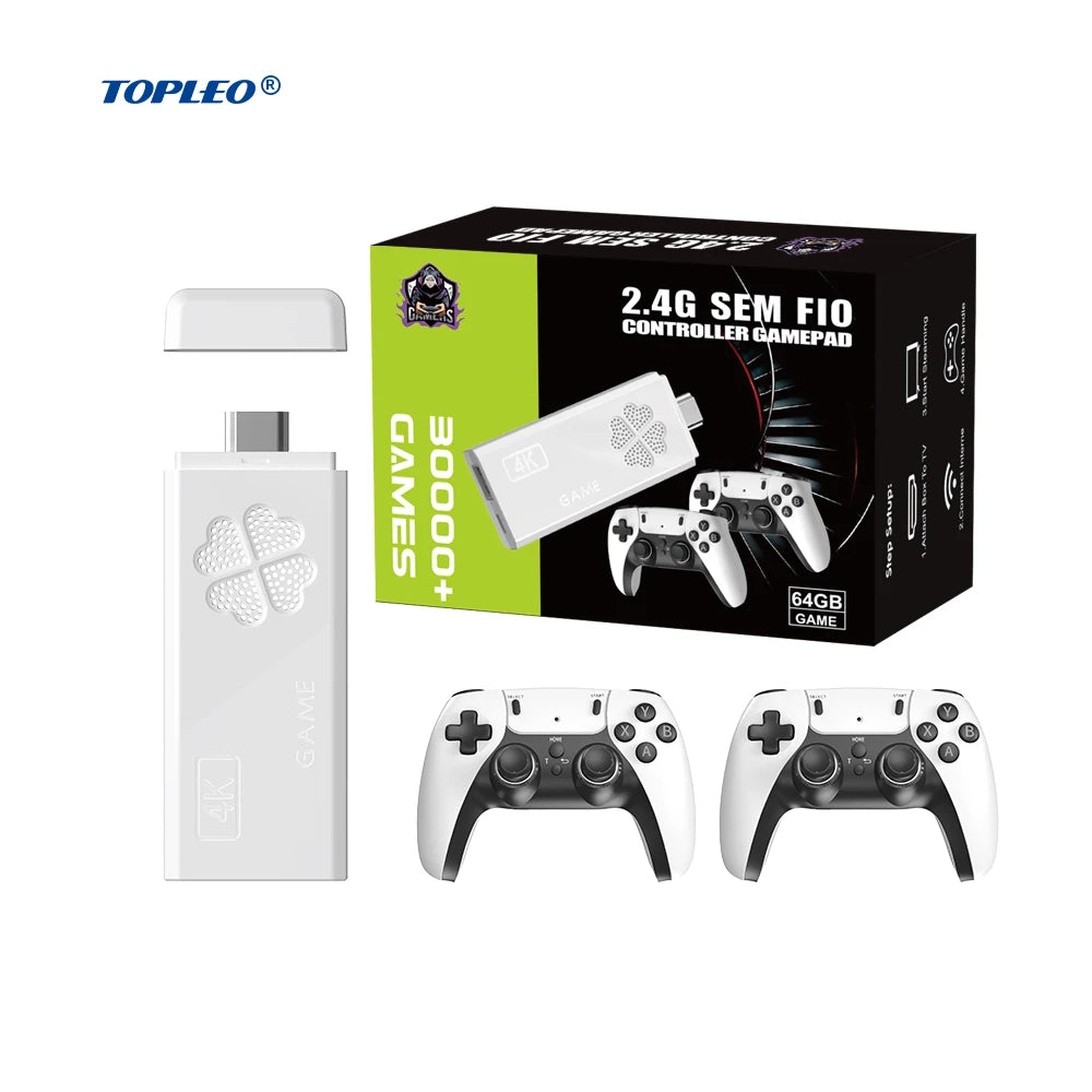Topleo Video Game Console Classic Retro Portable HD 3500 10000 Games Mini Console 4k Game Stick-0