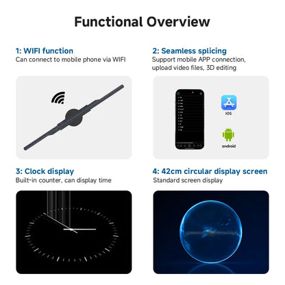 Hantu Professional 3D Hologram Fan 42cm LED Display Equipment for Advertising Holographic Projector Effect Machine Device-4