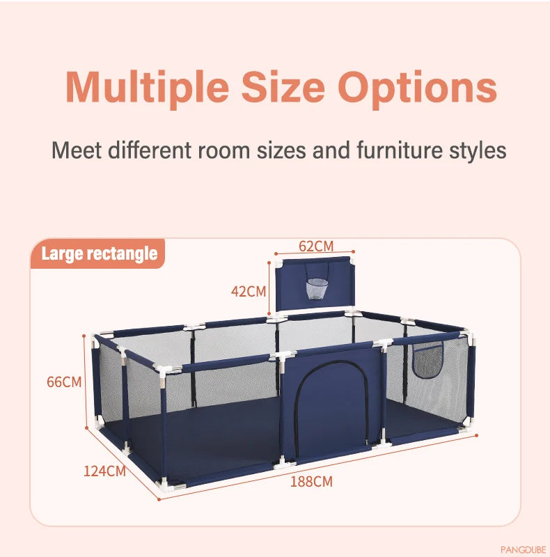 PANGDUBE lekhage för barn | Säker lekyta & bollhav för inomhusbruk - Passar barn 6 månader till 6 år