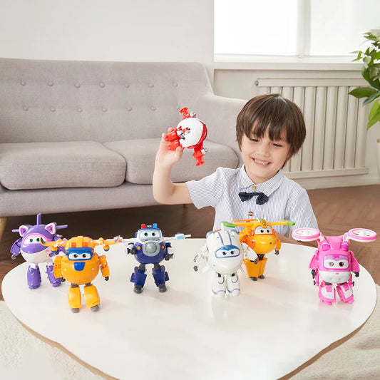 Super Wings – Transformerande Jett, Dizzy och Donnie flygplansrobotar | Actionfigurer för barn