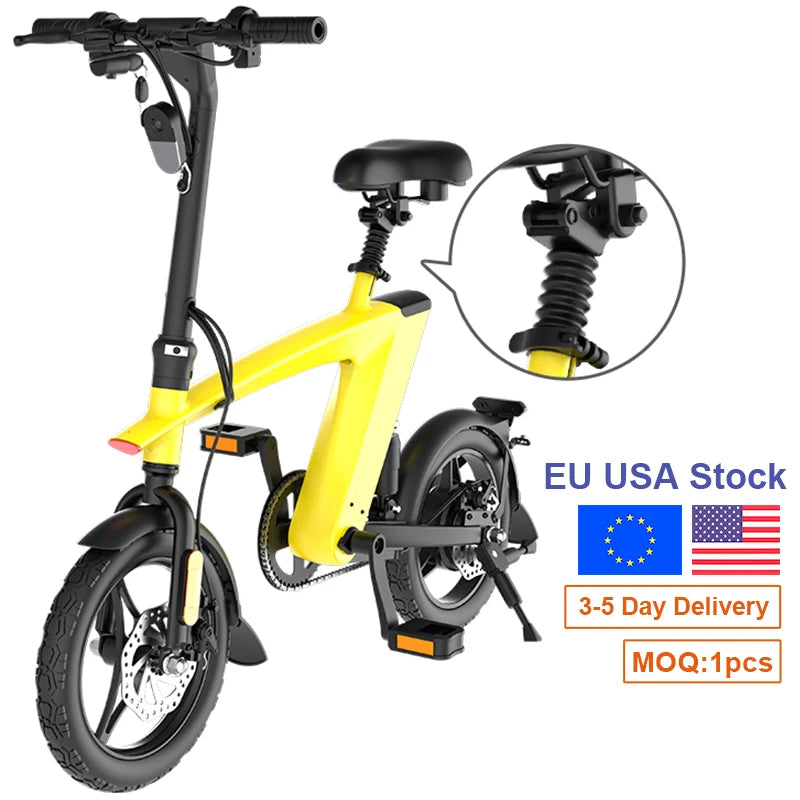 Hx H1 – 14" Hopfällbar Elcykel med Litiumbatteri - Testvinnande Elcykel-1