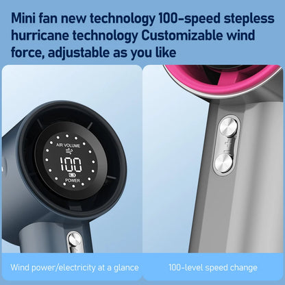 Factory Wholesale GS1 Customised Small Fan 100 High Speed Portable Table Fan LED Display  Portable Mini Fan Portable Handheld-4