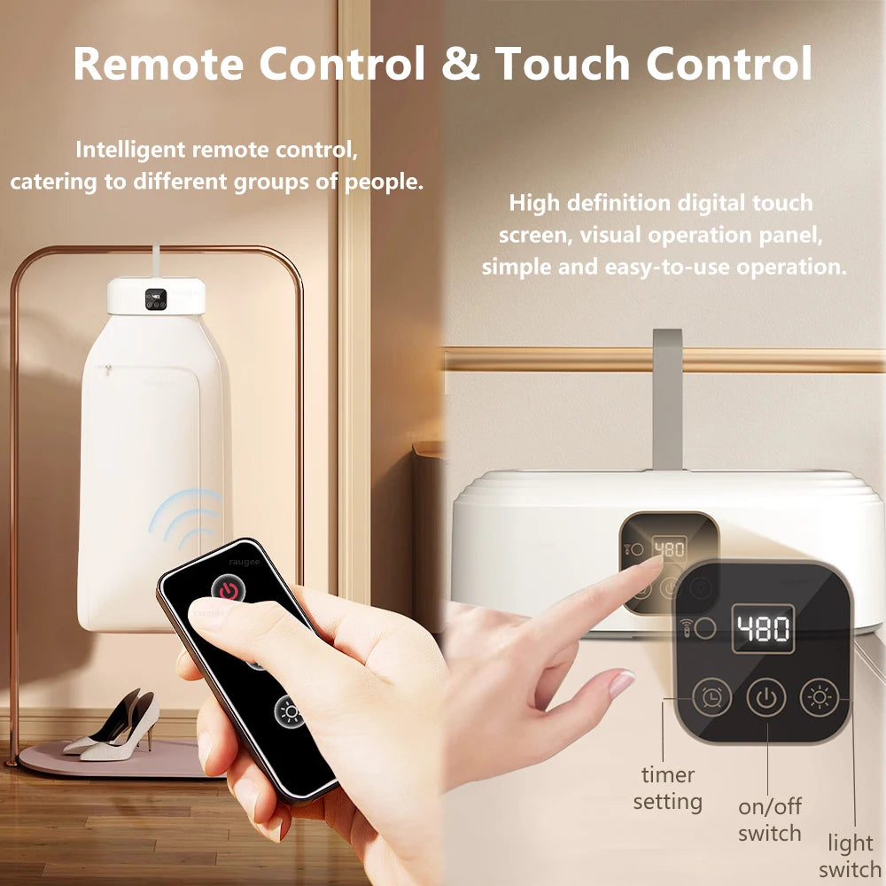 Portabel hopfällbar klädtork | Elektrisk torkbox med UV-sterilisering