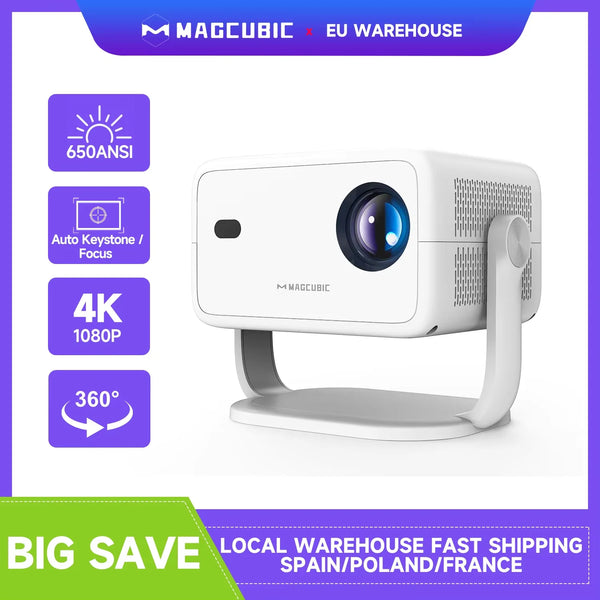 Magcubic Native 1080P 650ANSI 8K Android14 L018 Projector With Auto Keystone Correction Focus Wifi6 BT5.4 Portable Movie Outdoor