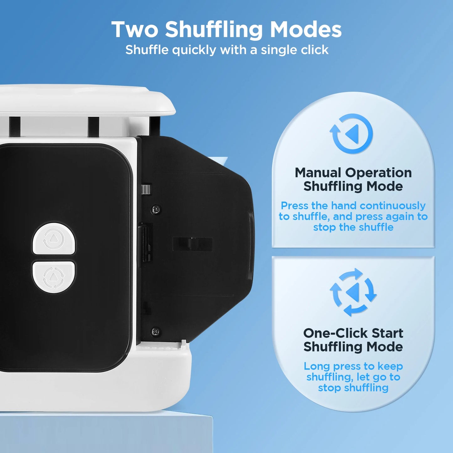 Kortblandare för 2 kortlekar – Uppladdningsbar automatisk för UNO & poker | Snabb, tystgående, jam-säker, kompakt & lätt