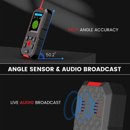 NOYAFA NF-518S väggscanner – Metalldetektor & laseravståndsmätare | Hittar metall, träreglar & strömförande kablar – LCD-display