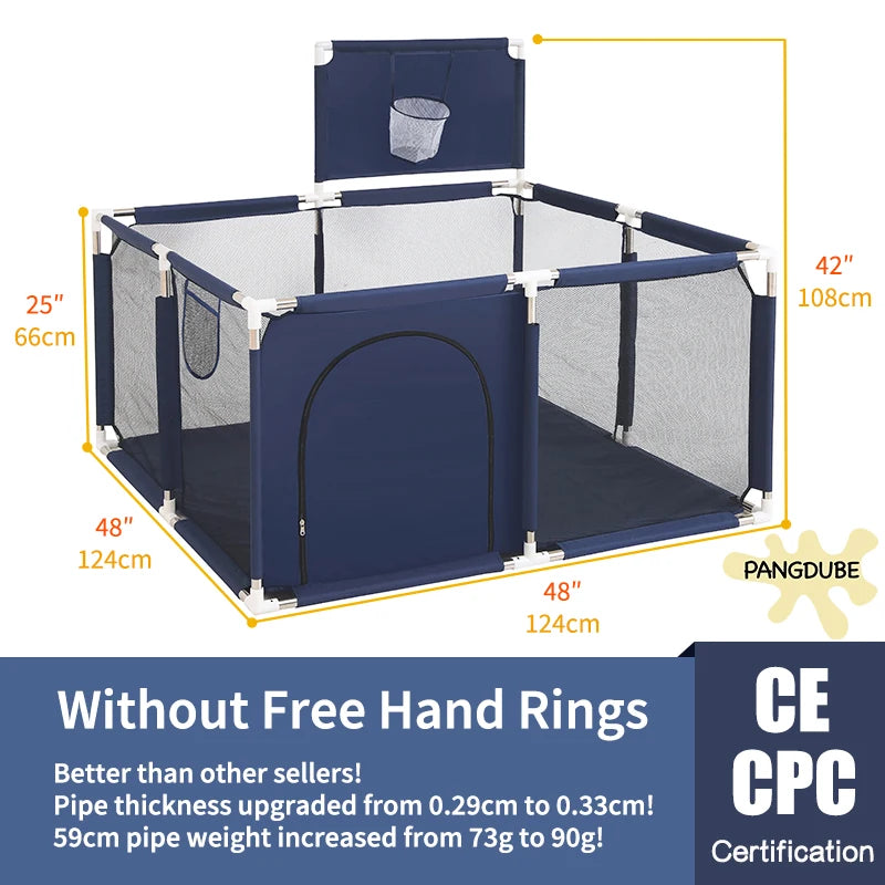 PANGDUBE lekhage för barn | Säker lekyta & bollhav för inomhusbruk - Passar barn 6 månader till 6 år