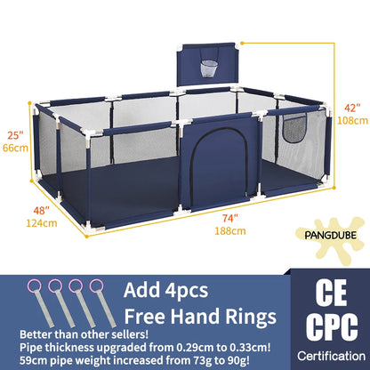 PANGDUBE lekhage för barn | Säker lekyta & bollhav för inomhusbruk - Passar barn 6 månader till 6 år