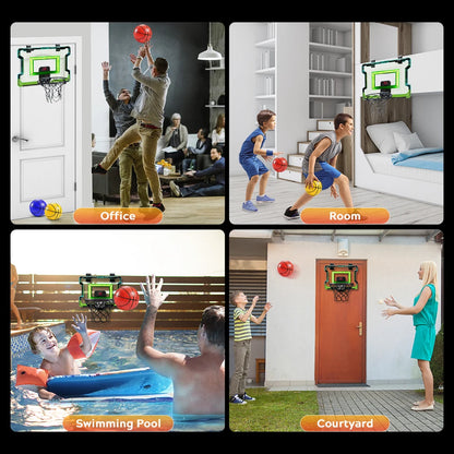 VATOS Mini basketkorg med elektronisk poängtavla – Skjutspel med ljud & ljuseffekter | Inomhusspel för barn, tonåringar & vuxna