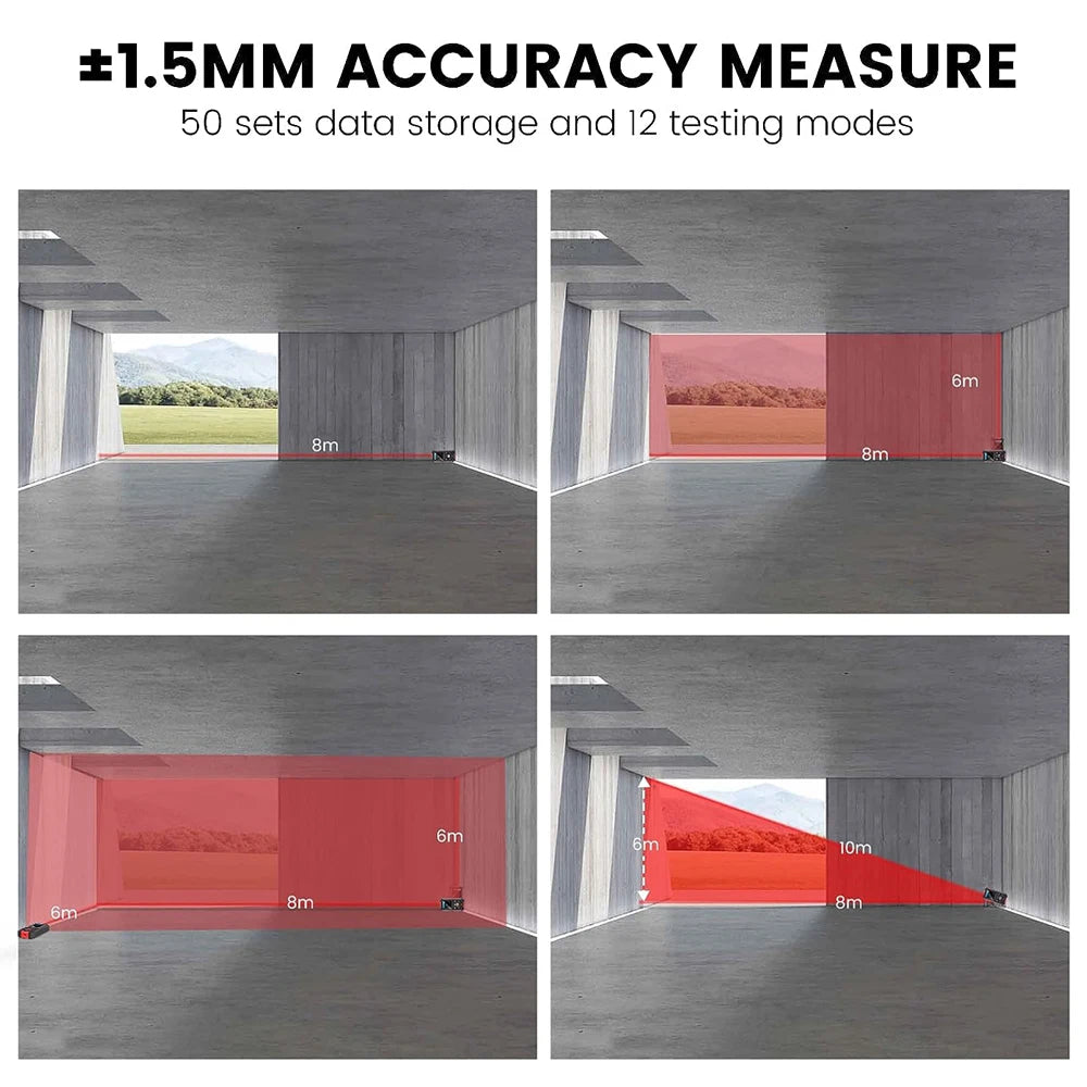 NOYAFA NF-518S väggscanner – Metalldetektor & laseravståndsmätare | Hittar metall, träreglar & strömförande kablar – LCD-display
