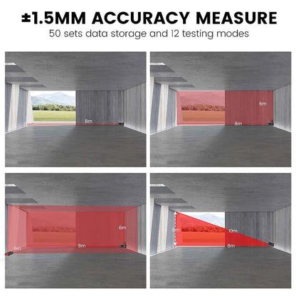 NOYAFA NF-518S väggscanner – Metalldetektor & laseravståndsmätare | Hittar metall, träreglar & strömförande kablar – LCD-display