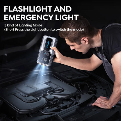 UTRAI 1500A starthjälp för bil | Portabel powerbank med 150 PSI kompressor – Nödförstärkare för bilbatteri