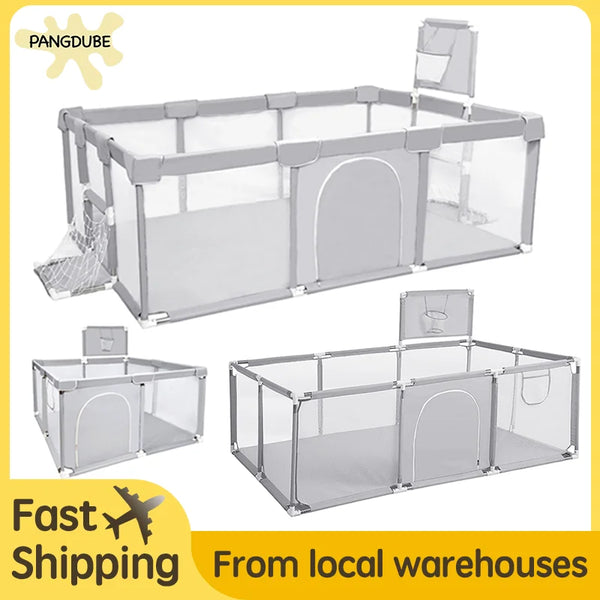 PANGDUBE lekhage för barn | Säker lekyta & bollhav för inomhusbruk - Passar barn 6 månader till 6 år