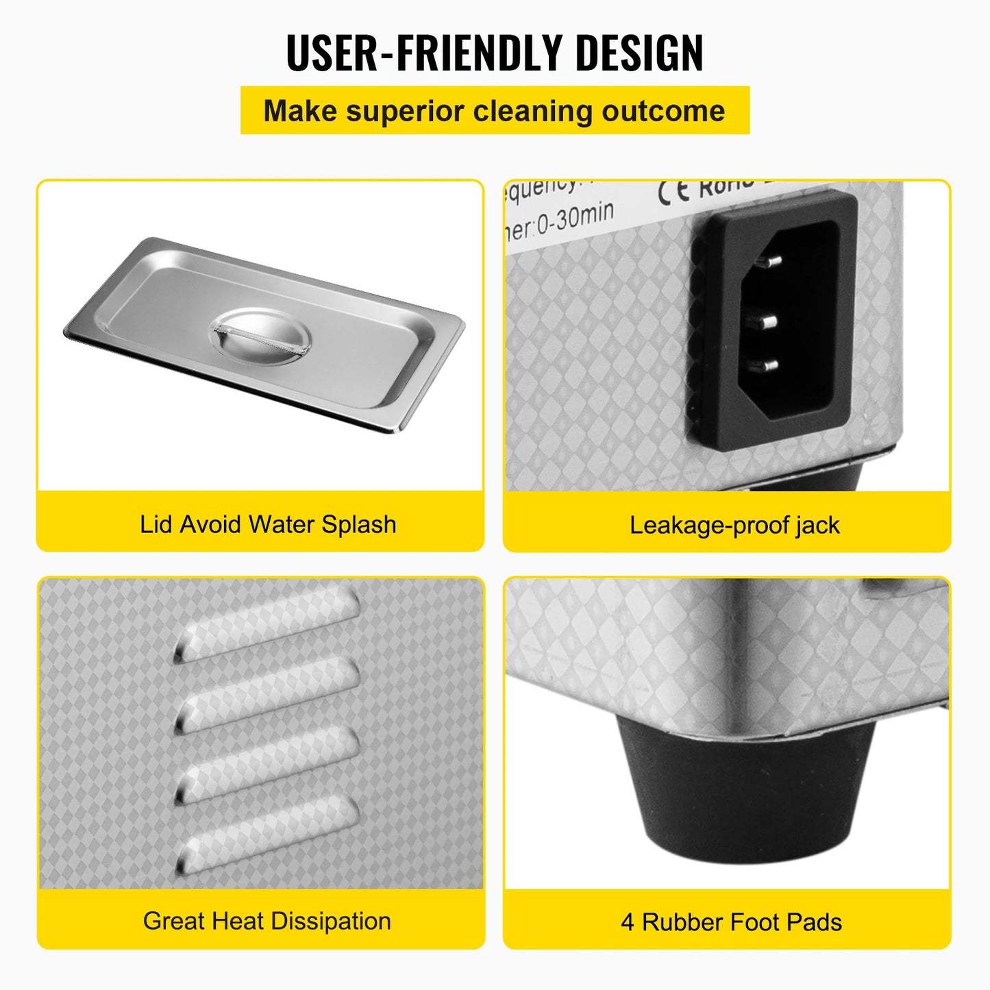 SucceBuy 800ml Ultrasonic Cleaner Portable Washing Machine 35W Mini Dishwasher Lave-Dishes Ultrasound Bath for Home Appliance