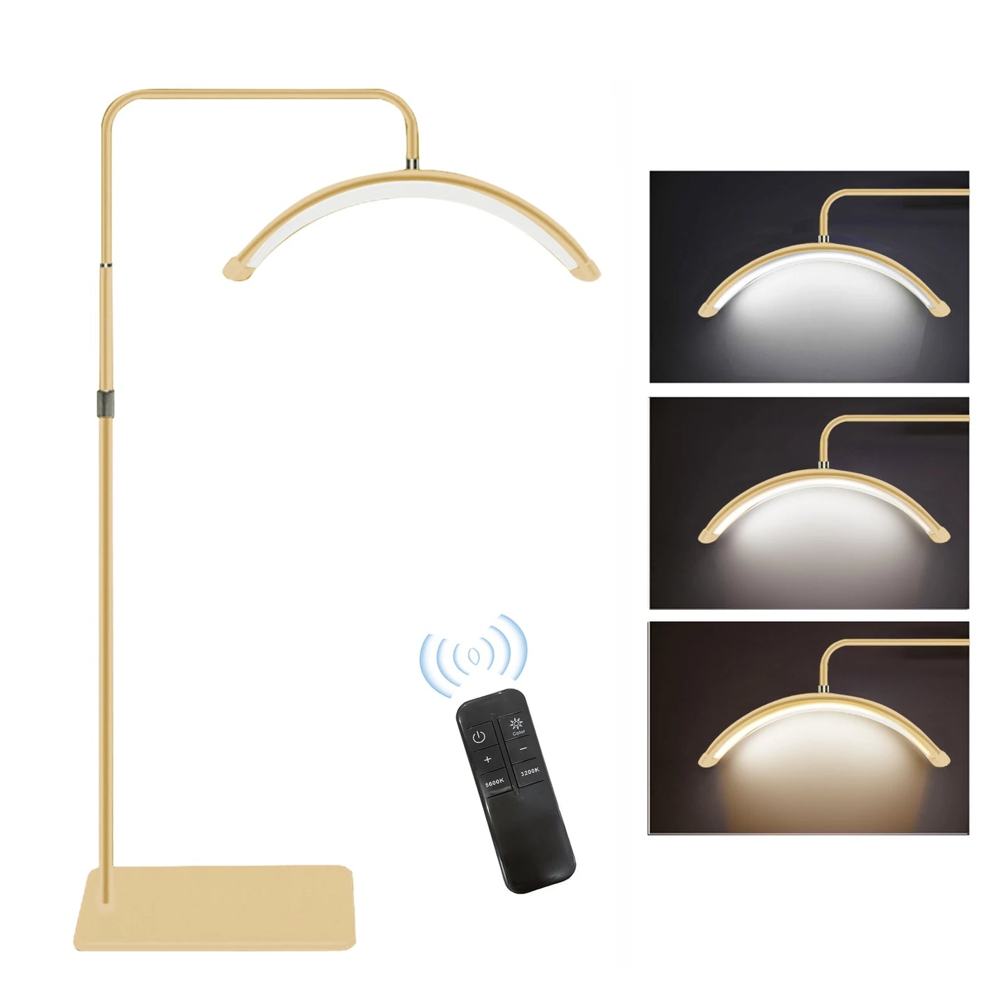 Andoer HD-M6X 36W Floor LED Video Light Half-moon Shaped Fill Light  3200K-5600K Dimmable with 180cm/ 70.9in Metal Light Stand