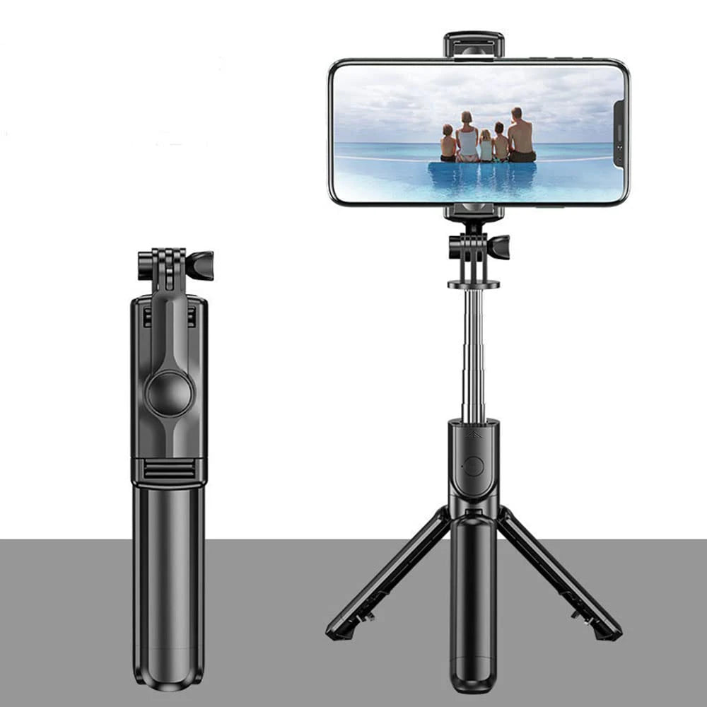 Trådlös Selfiepinne med Stativ, LED-Ljus & Bluetooth Fjärrkontroll – Perfekt för Foto & Video
