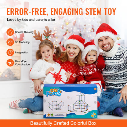 SucceBuy byggklossar för barn | Kreativt inomhus byggtält med 80 pinnar och 40 bollar