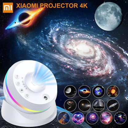 Xiaomi LED nattlampa – 4K HD galax- & stjärnprojektor | 13-i-1 planetarium med 360° rotation – Perfekt för sovrum & barnpresent