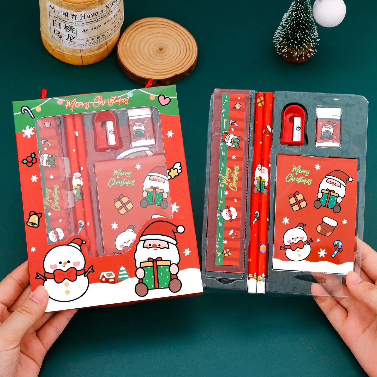 Juligt penn- & gåvoset (10 delar) | Flera skriv- & pysselset i fint jultema — perfekt för skola, paket eller julklapp🎄