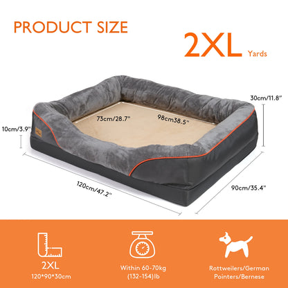 Large Dog Bed Soft Comfortable Anti Allergy Warm Fleece Removable Washable Cover Pet Bed Waterproof