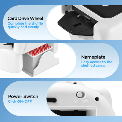 Kortblandare för 2 kortlekar – Uppladdningsbar automatisk för UNO & poker | Snabb, tystgående, jam-säker, kompakt & lätt