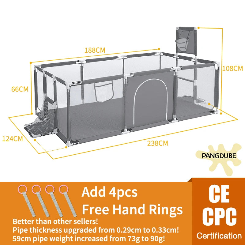 PANGDUBE lekhage för barn | Säker lekyta & bollhav för inomhusbruk - Passar barn 6 månader till 6 år